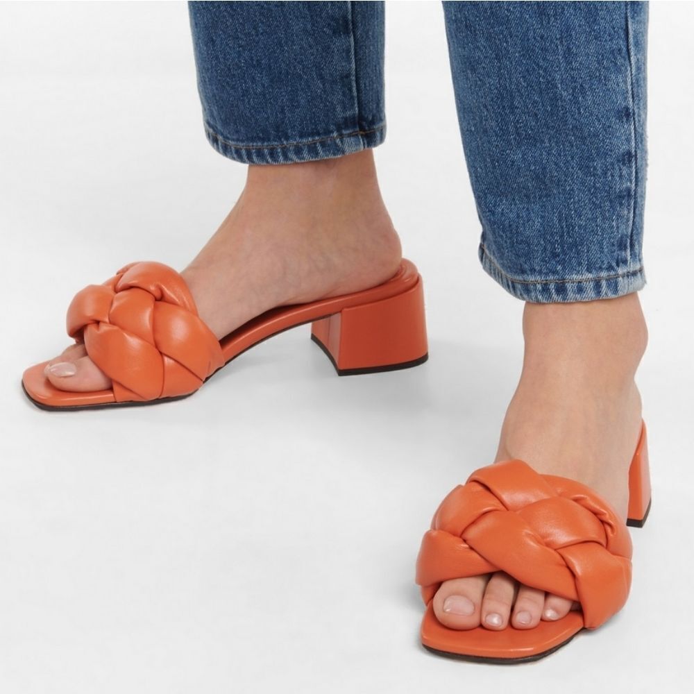 BRAND NEW NINE WEST BRAIDED STRAP DESIGN DETAIL CHUNKY HEELED MULE